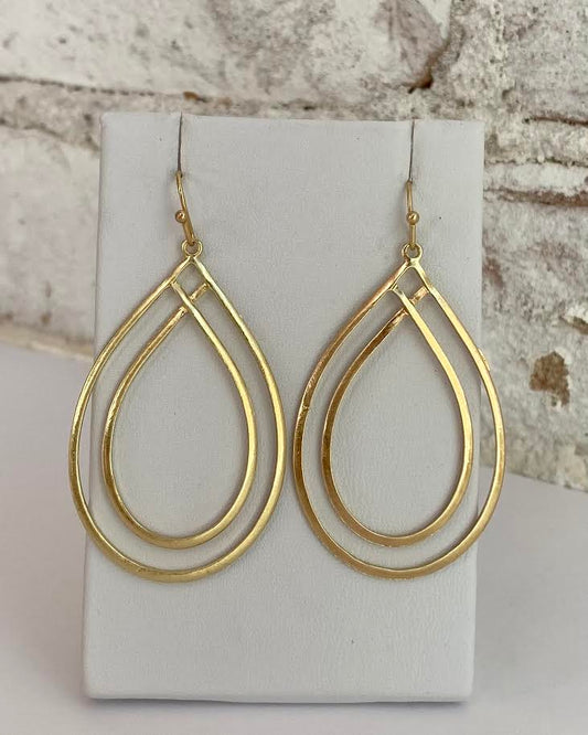 Double Open Teardrop Earrings