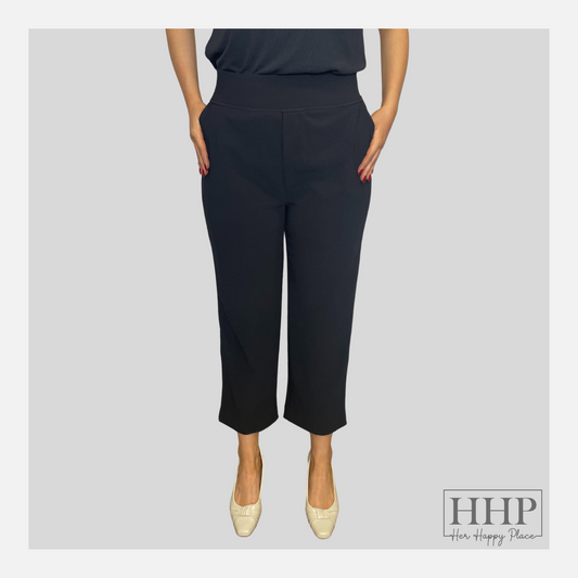 Plus Size Elastic Waist Taper Leg Trouser