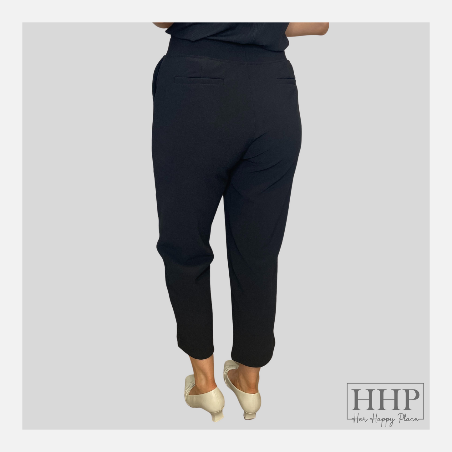 Plus Size Elastic Waist Taper Leg Trouser