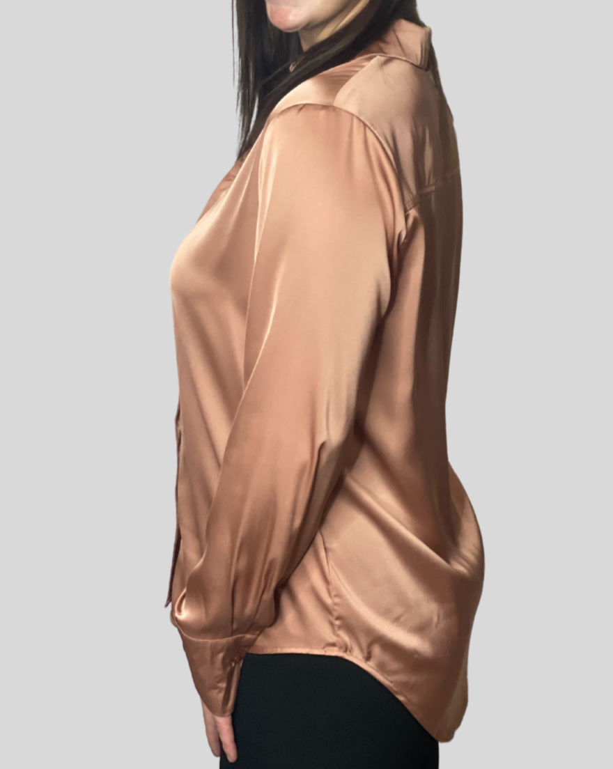 Matte Satin Button Up