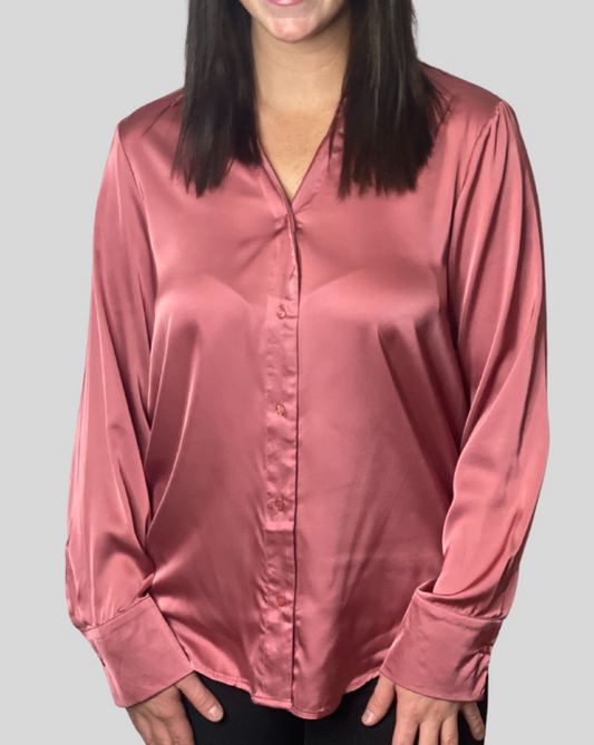 Matte Satin Button Up