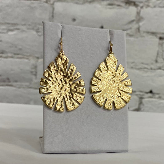 Cast Leaf Drop Earring