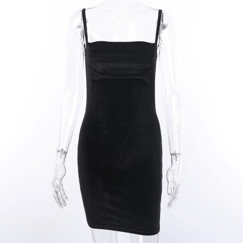 Black Velvet Sling Dress