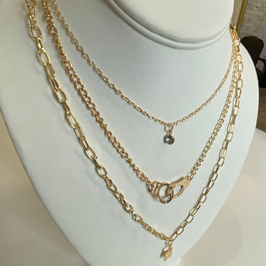 Lock Theme Layer Necklace