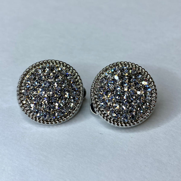 Crystal Paved Clip Earrings