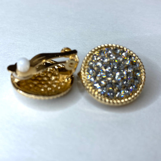 Crystal Paved Clip Earrings