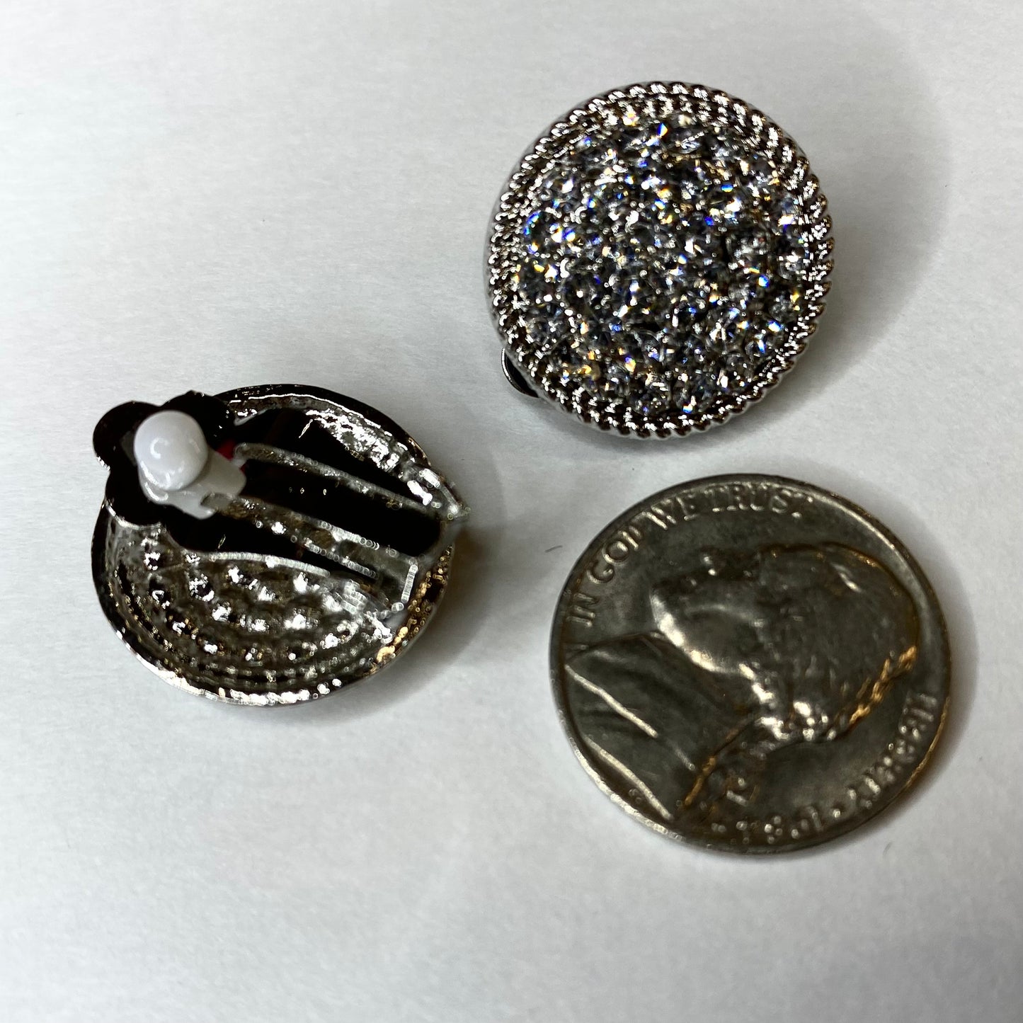 Crystal Paved Clip Earrings