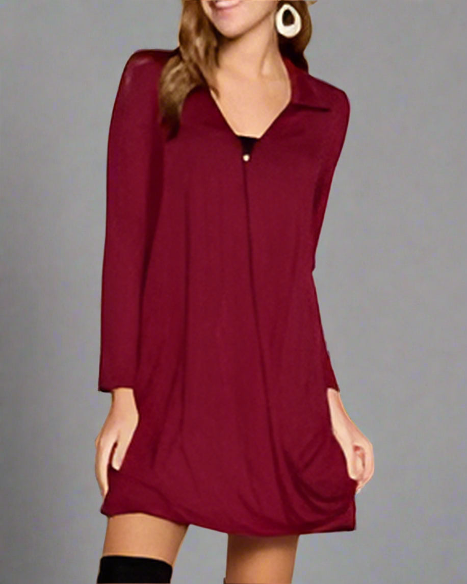 Collar Tunic Dress